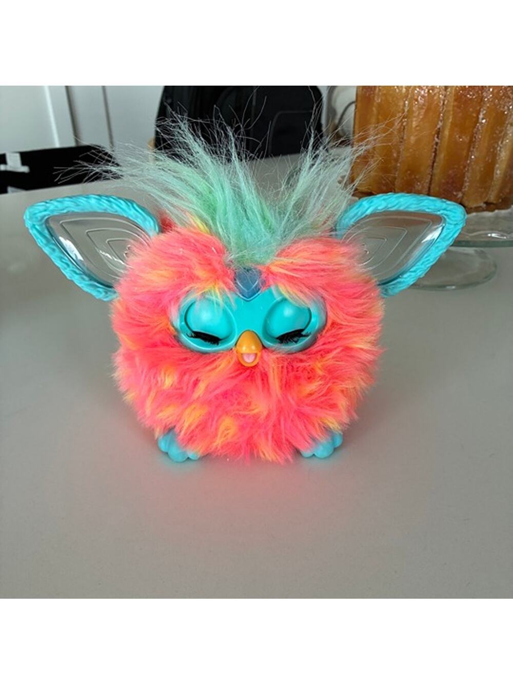 Hasbro Furby 2023 Interactive Plush Toy Coral Pink Orange Tie Dye